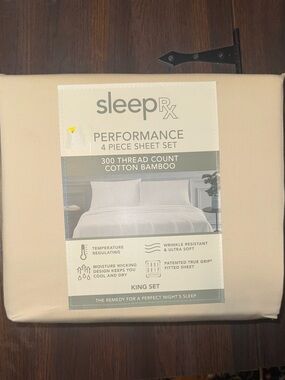 SleepRx Performance 4-Piece King Sheet Set — Cream